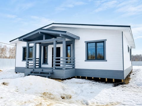 Каркасный дом 12,5х10 с террасой